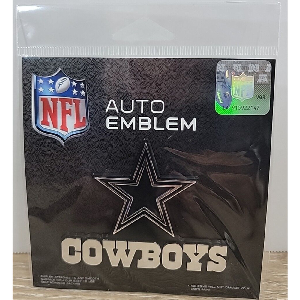 Dallas‎ Cowboys Auto Emblem, Silver Color, Raised Molded Plastic, 3.5"